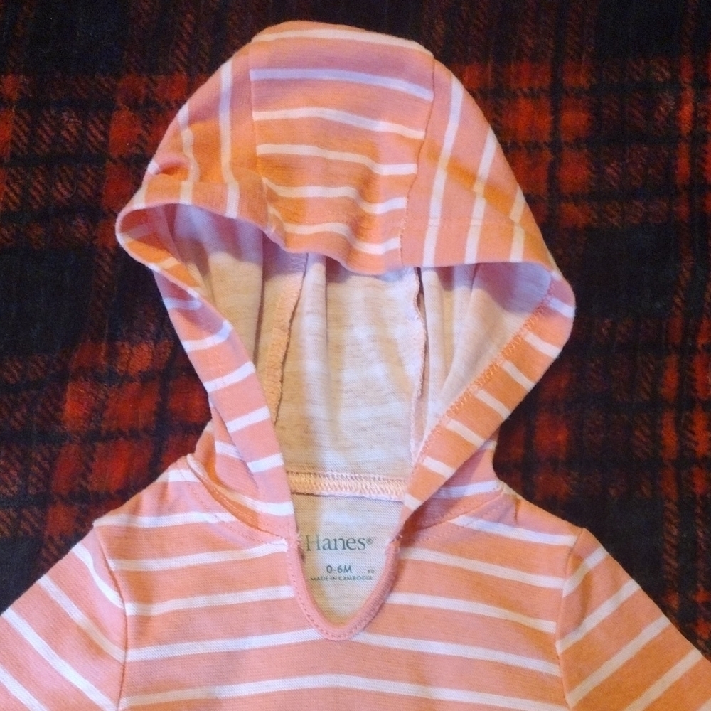 Hanes Pink and White Striped Kids Bodysuit - Picture 3 of 5